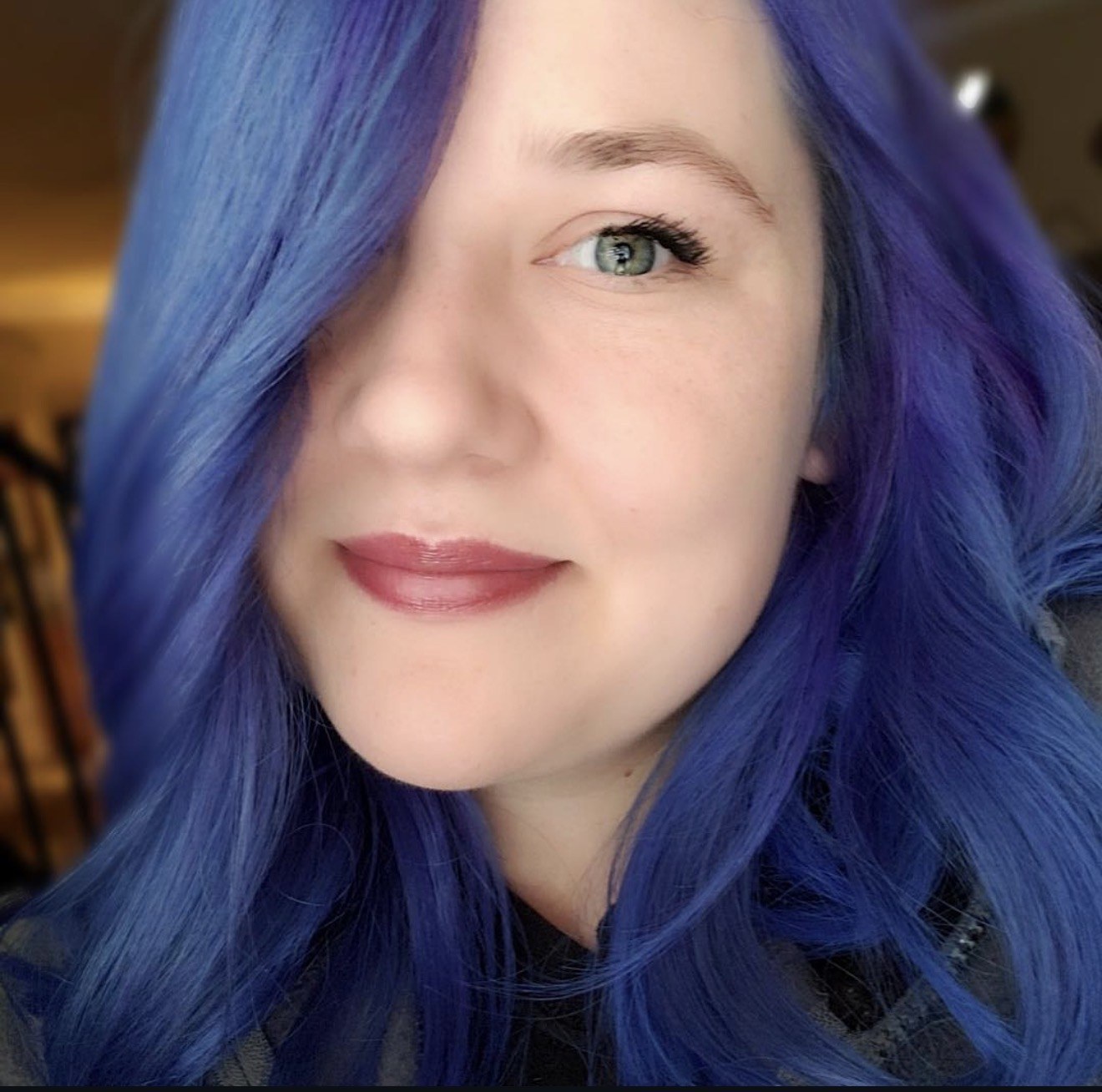 Blue and purple color hairstyle